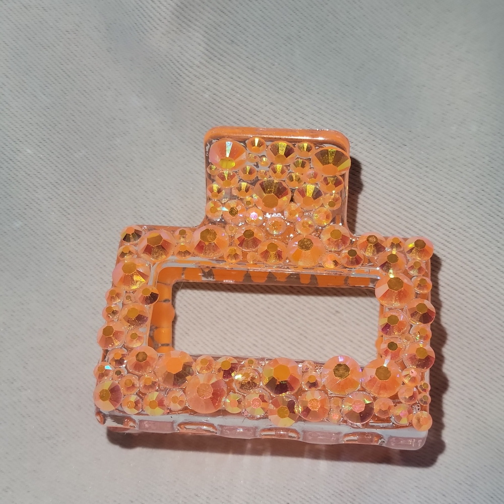 Sparkling Orange Hair Claw Clip
